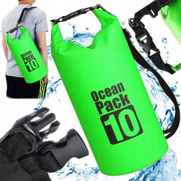 Korbi Vodoodporna 10L torba za kajak Zelena