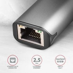 AXAGON ADE-25R SUPERSPEED USB-A 3.2 Gen 1 2.5 Gigabit Ethernet 10/100/1000/2500 Mbit adapter