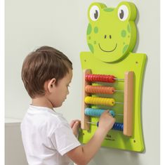 Viga Toys  Lesena manipulativna tabla za štetje žabe FSC Montessori certifikat