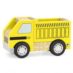 Viga Toys VIGA Leseni rumeni tovornjak s samooskrbo