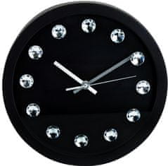 SEGNALE Stenska ura s kazalci in kristali 30 cm črna KO-837164270cern
