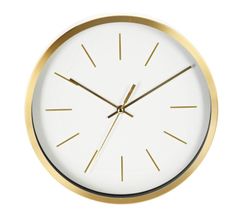 SEGNALE Stenska ura z zlatim okvirjem 25 cm bela KO-837362230bila