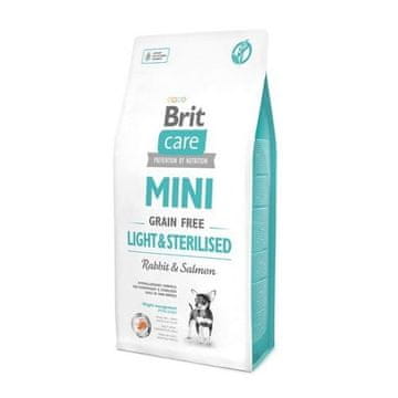 Brit Care Dog Mini Grain Free Light & Sterilized zajec in losos 400 g