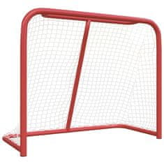 Vidaxl Gol za hokej rdeč in bel 183x71x122 cm poliester