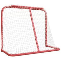 shumee Gol za hokej rdeč in bel 183x71x122 cm poliester