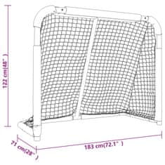 Vidaxl Gol za hokej rdeč in bel 183x71x122 cm poliester