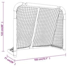 shumee Gol za hokej rdeč in bel 183x71x122 cm poliester