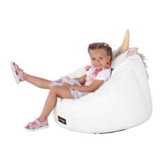 KONDELA Sedežna vreča Inorog - bela