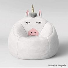 KONDELA Sedežna vreča Inorog - bela