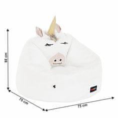 KONDELA Sedežna vreča Inorog - bela