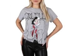 Disney 101 Dalmatincev Cruella de Vil Siva ženska majica s kratkimi rokavi, bombažna S