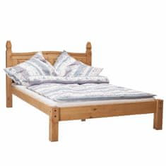 eoshop Voskan borov masivni posteljni okvir CORONA 140x200 cm, medeno rjav
