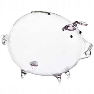 Korbi Velika Steklena Dekorativna Kasica Prašiček