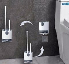 SATIS Silikonska WC ščetka 2v1 za školjko + stenski nosilec