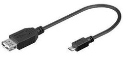 Goobay PremCord USB kabelska redukcija A/fem-MicroUSB/male20cmOTG