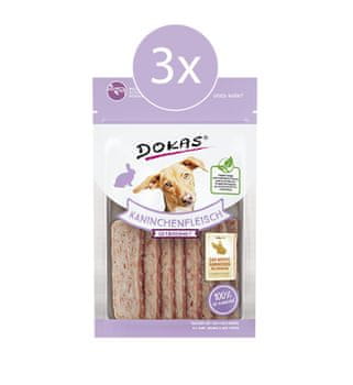  Dokas priboljški za pse, sušeno zajčje meso, 3 x 70 g