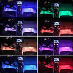 Dexxer 4x LED RGB trak za osvetlitev notranjosti vozil 12V + daljinec in aplikacija