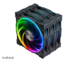 Akasa dodatni ventilator SOHO AR LED 12 cm RGB 3 kosi
