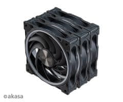 Akasa dodatni ventilator SOHO AR LED 12 cm RGB 3 kosi