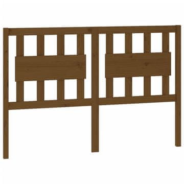 Vidaxl Posteljno vzglavje medeno rjavo 125,5x4x100 cm trdna borovina