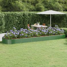 Vidaxl Visoka greda iz cinkanega jekla 523x140x36 cm zelena