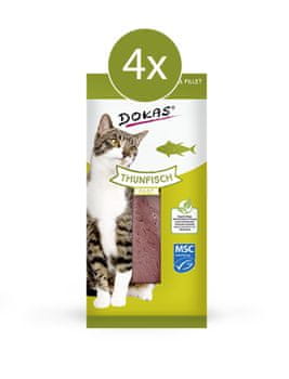  Dokas priboljški za mačke, mokri prigrizek, tuna file, 4 x 22 g