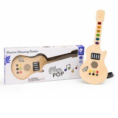 Classic world  Svetleča lesena električna kitara za otroke
