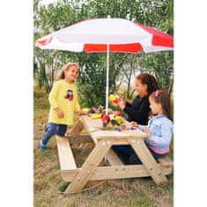 Classic world  EDU Lesena miza za piknik z dežnikom