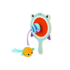Tooky Toy  Otroška arkadna igra Lesena paleta z morskim psom + 2 ribi na velcro za lovljenje