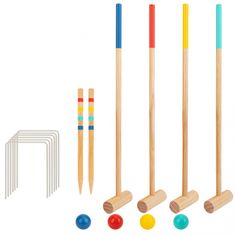 Tooky Toy Tooky Toy Lesena vrtna športna igra Cricket za 4 osebe