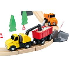 Tooky Toy Lesena gradbena cesta za gradbena vozila