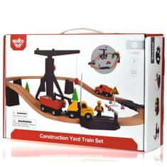 Tooky Toy Lesena gradbena cesta za gradbena vozila