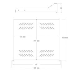 19" Polica s perforacijami 2U 400mm