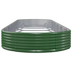 Vidaxl Visoka greda iz cinkanega jekla 523x140x36 cm zelena