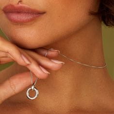 Hot Diamonds Minimalistična srebrna diamantna ogrlica Forever DP900 (verižica, obesek)