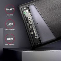 AXAGON EE25-A6M, USB 3.2 Gen 1 - SATA 6G 2,5" kovinska škatla RAW, brez vijakov