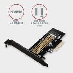 AXAGON PCEM2-N, PCIe x4 - M.2 NVMe M-key adapter za režo, vključno z. LP