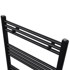 Vidaxl Kopalniški radiator z ravnimi cevmi 600x1160 mm črn