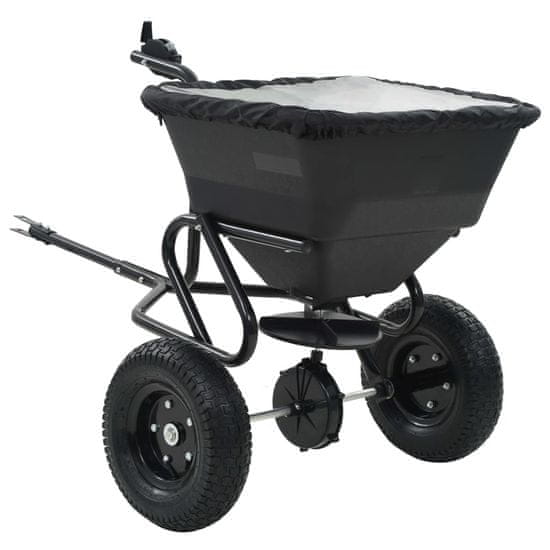 Vidaxl Vlečni posipalec soli PVC in jeklo 125x74x79 cm 45 L