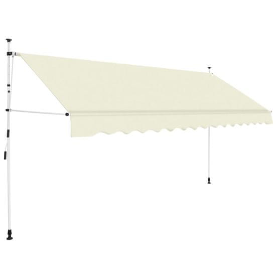 Vidaxl Ročno zložljiva tenda 350 cm krem