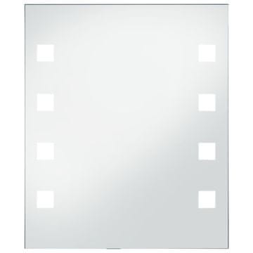 Vidaxl Kopalniško LED stensko ogledalo 50x60 cm