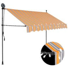 Vidaxl Ročno zložljiva tenda z LED lučmi 300 cm rumena in modra