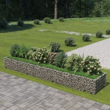Vidaxl vidaXL Dvignjen gabionski lonec, pocinkano jeklo, 450 x 90 x 50 cm