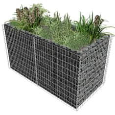 Greatstore Visoka greda gabion jeklo 180x90x100 cm srebrne barve