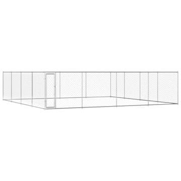 Vidaxl Zunanji pasji boks pocinkano jeklo 760x760x185 cm
