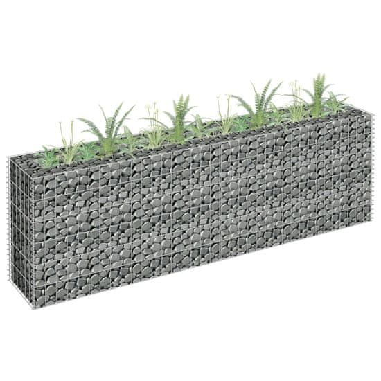 Vidaxl Visoka greda gabion pocinkano jeklo 180x30x60 cm