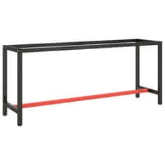 Vidaxl Okvir za delovno mizo mat črn in mat rdeč 190x50x79 cm kovinski