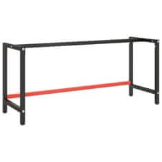 Greatstore Okvir za delovno mizo mat črn in mat rdeč 180x57x79 cm kovinski