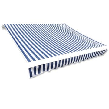 Vidaxl Tenda iz platna 4,5x3 m modra in bela