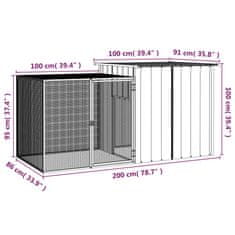 shumee Kletka za zajce siva 200x91x100 cm pocinkano jeklo